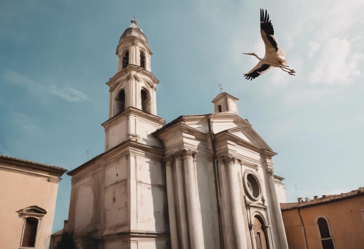 Santa Maria delle Stelle e San Gerardo. Intesa simbolica legata alla cicogna.