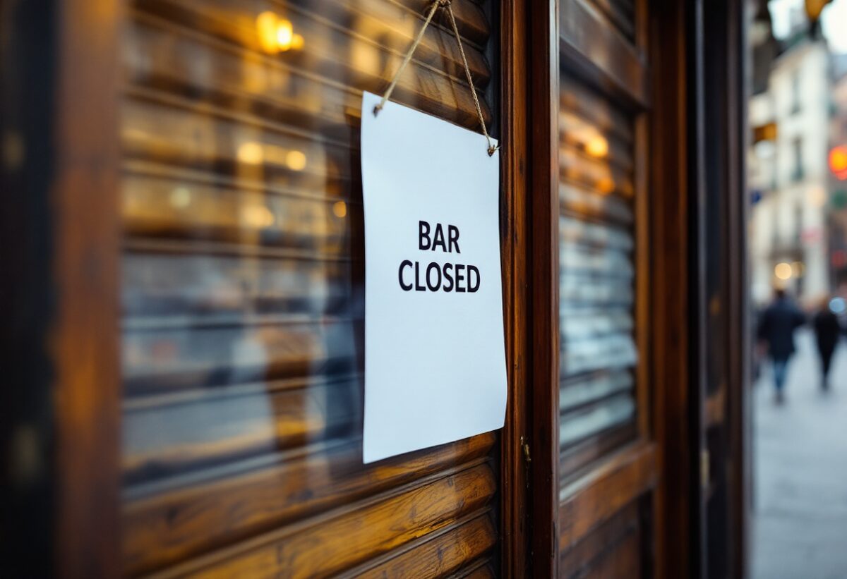 Chiusura temporanea di un bar a Milano per violazione delle norme