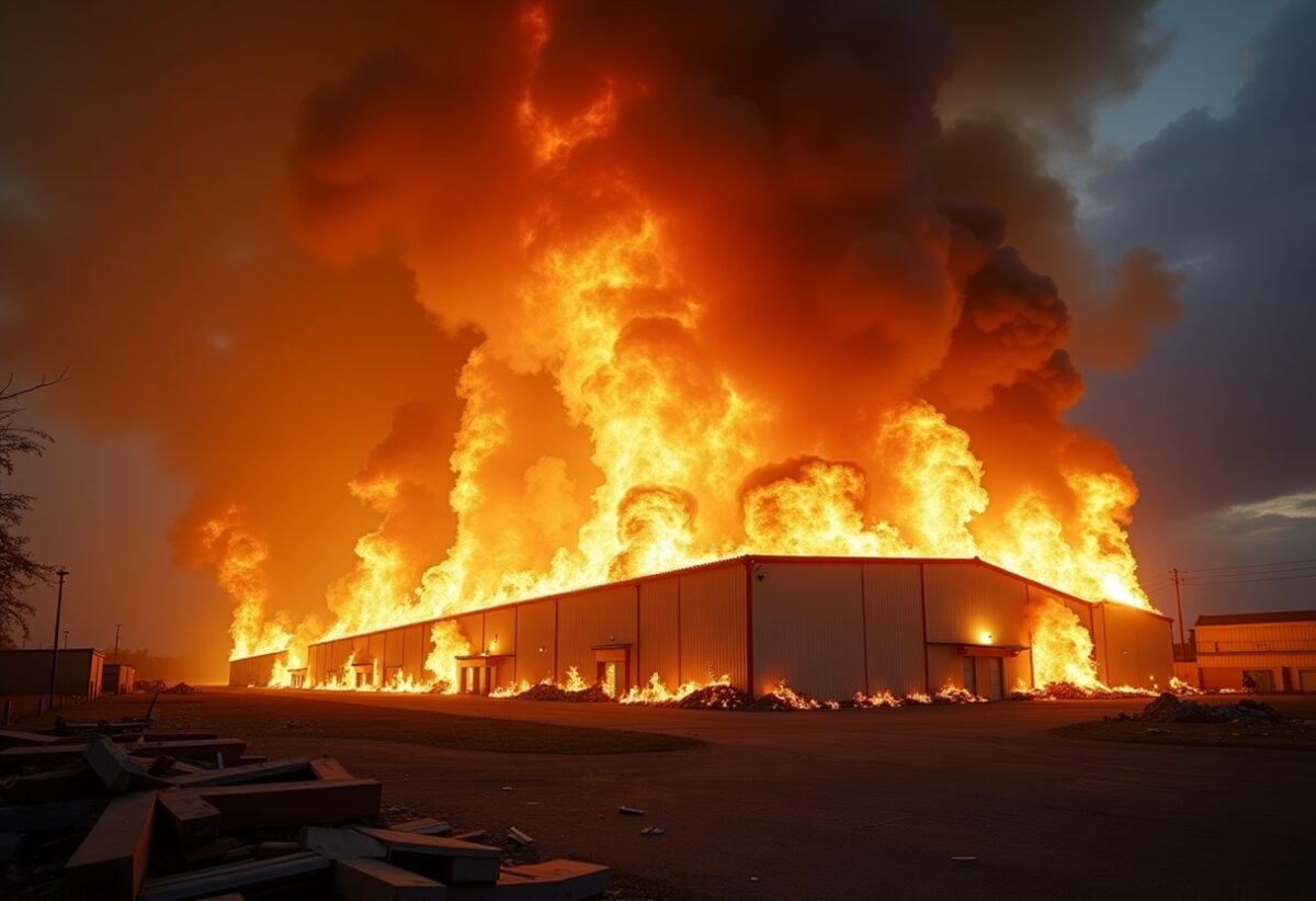 Incendio devastante in un capannone a Milano: intervento dei vigili del fuoco