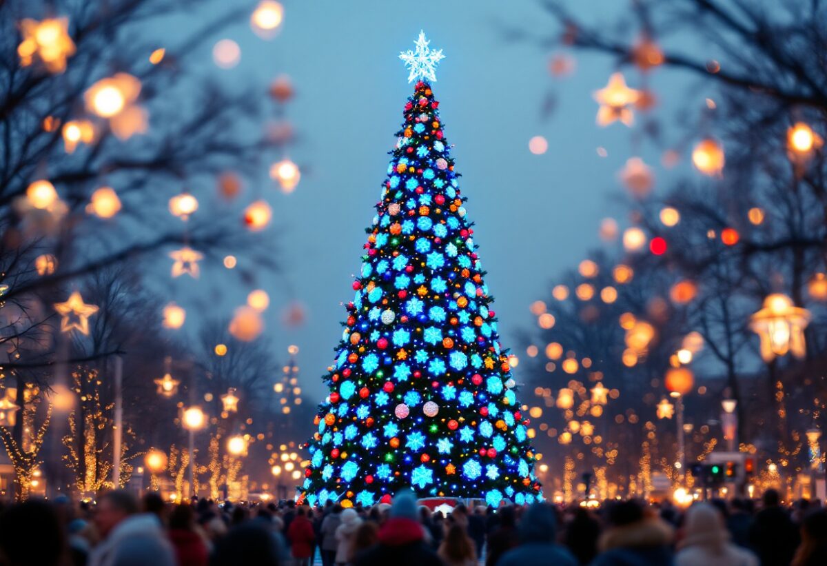L’albero di Natale di Milano si illumina con i colori delle Olimpiadi 2026