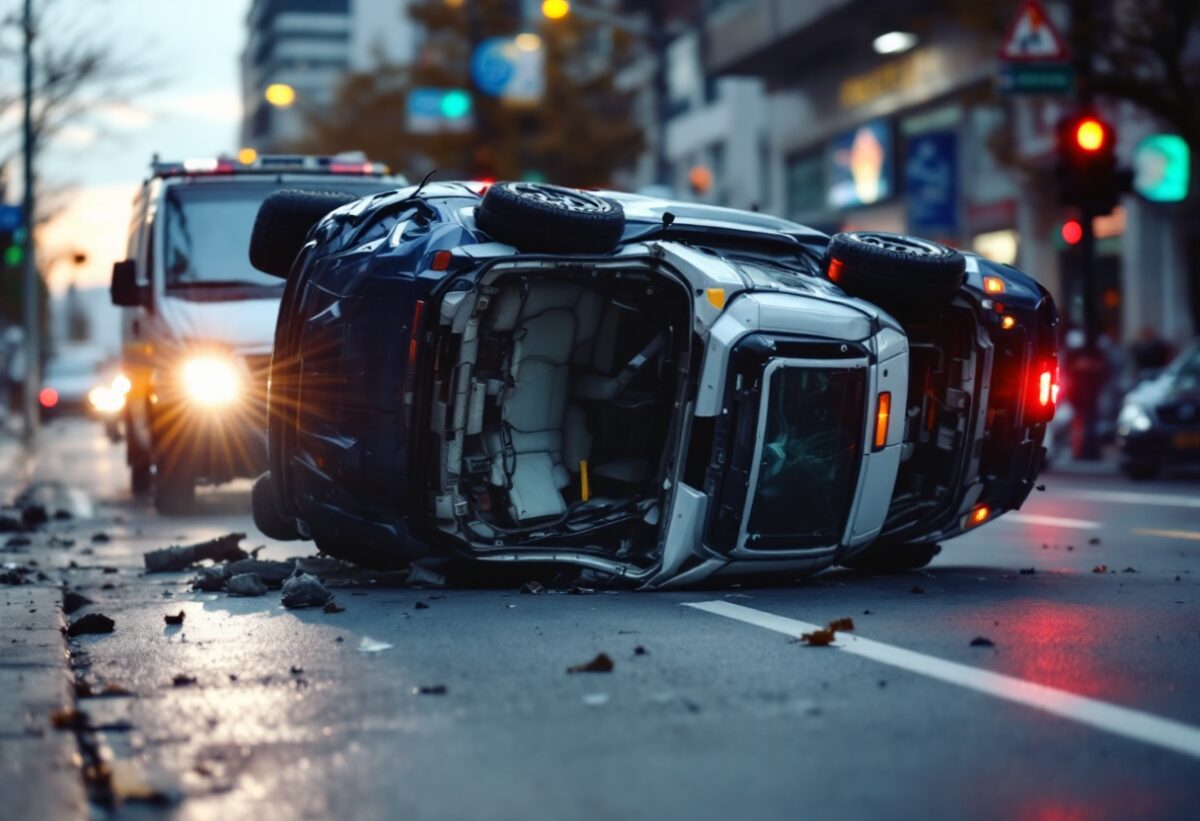 Incidente stradale a Milano: grave scontro tra auto e furgoncino Amsa