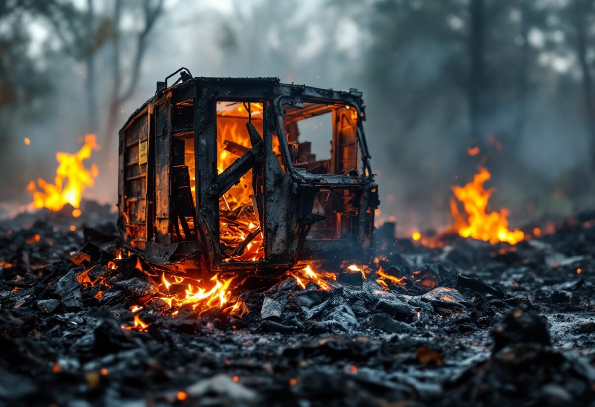 Incendio a Cinisello Balsamo: distrutto compattatore di rifiuti