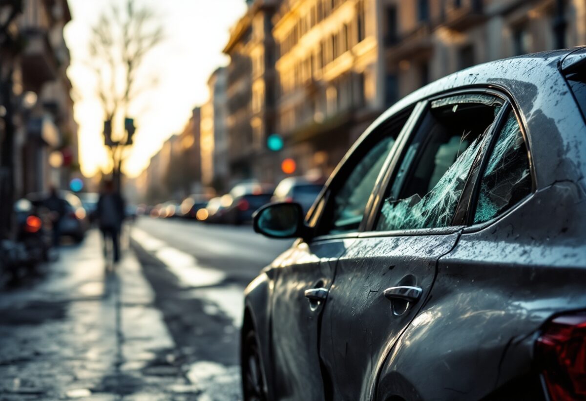 Uomo ubriaco danneggia auto a Milano: arrestato per danneggiamento aggravato