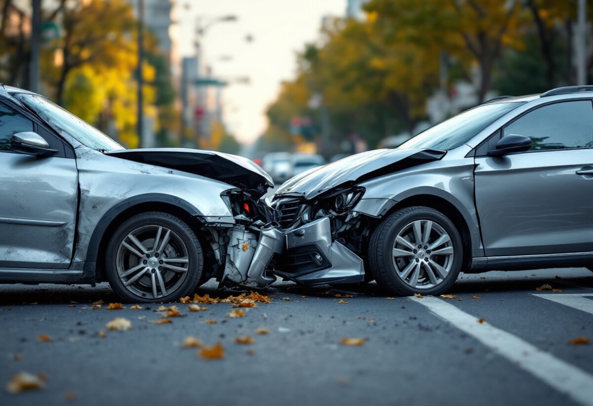 Incidente stradale a Gorgonzola: due auto coinvolte in uno scontro violento