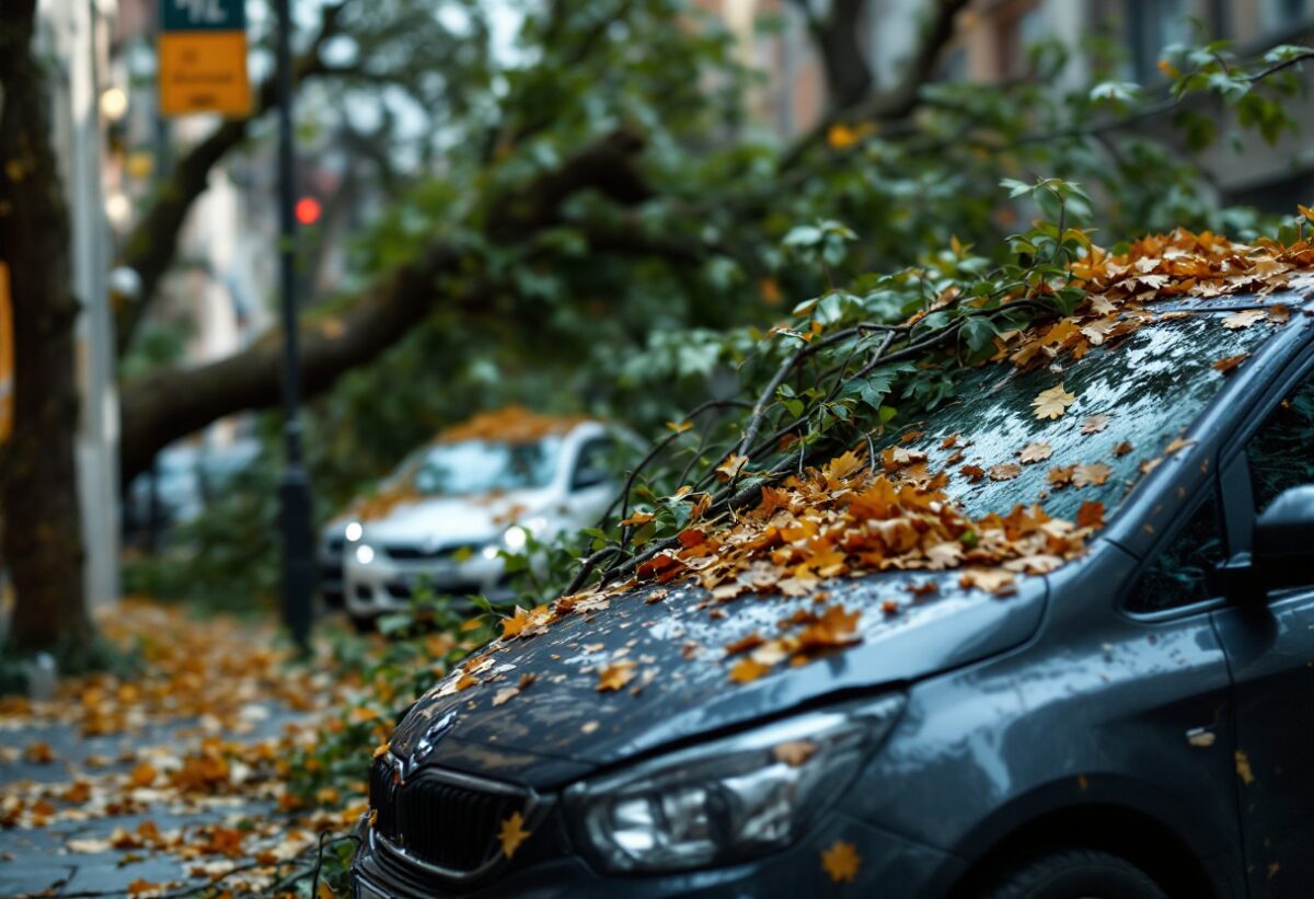Albero cade su auto a Milano: nessun ferito ma danni ingenti