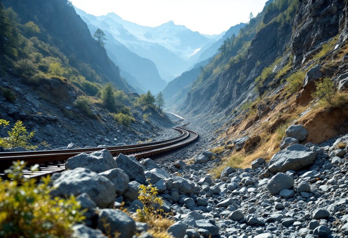 Frana a Verceia: interrotta la linea ferroviaria tra Colico e Chiavenna