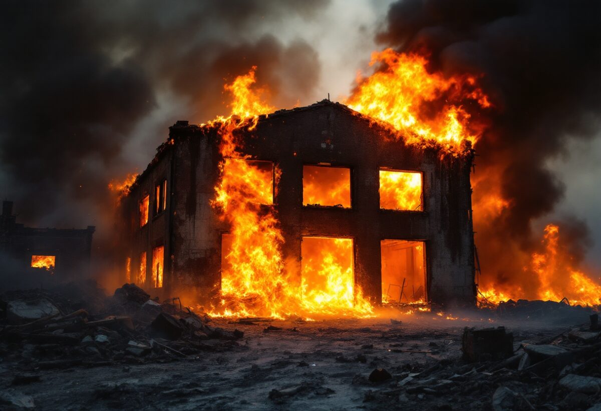 Incendio devastante ad Abbiategrasso: capannone abbandonato in fiamme