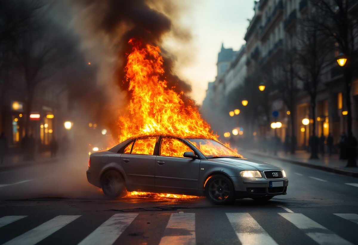 Incendio di un’auto a Milano: attimi di paura in piazza Duca d’Aosta