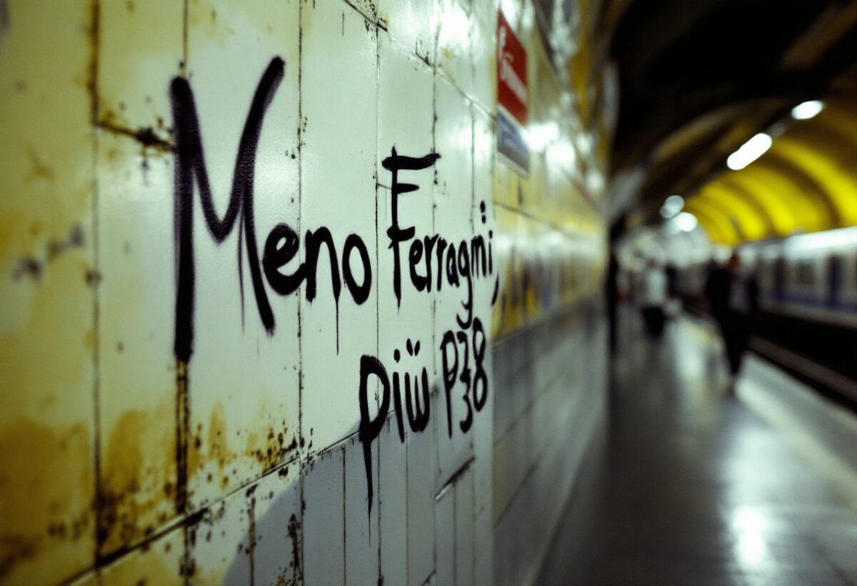 Vandalismo a Milano: il messaggio inquietante sui muri della metro