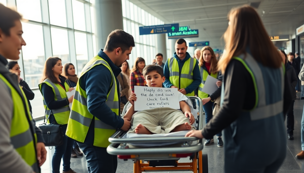 Adam, il bambino palestinese, atterra a Milano per ricevere cure vitali