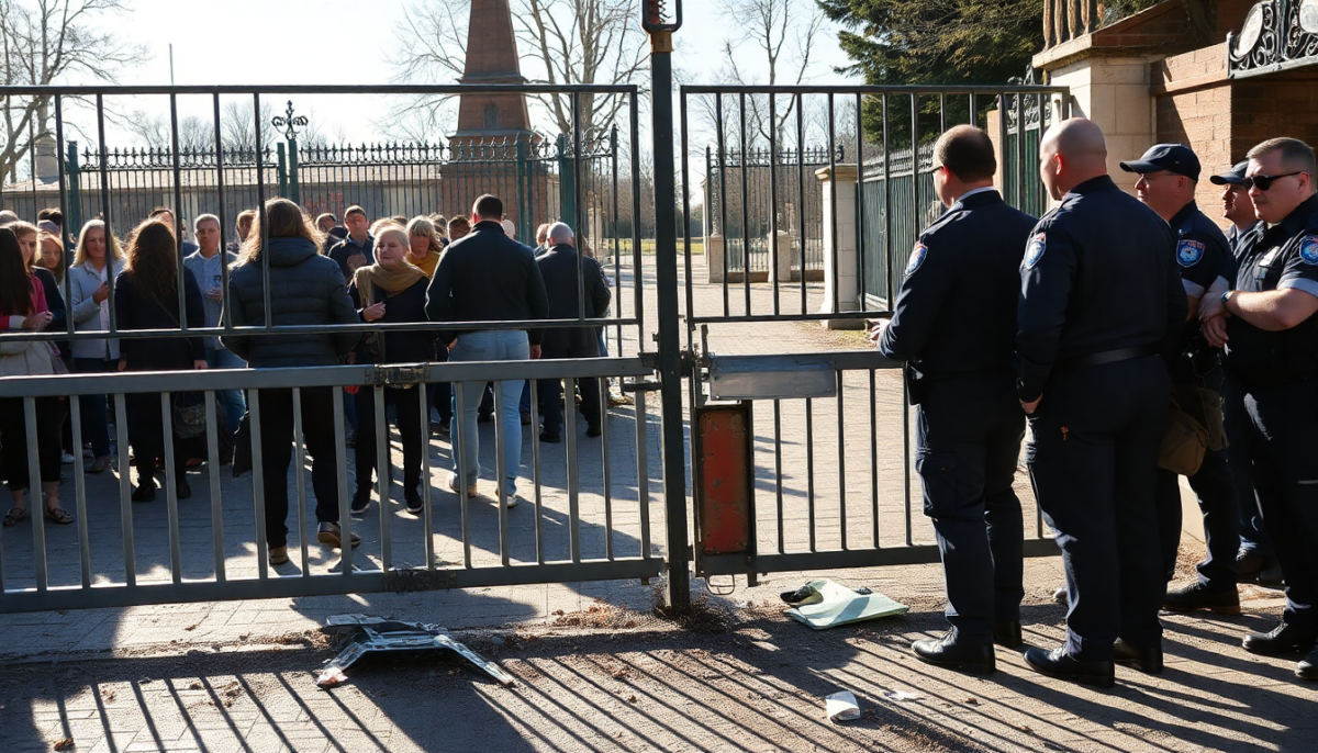 Guasto al cancello del cimitero di Nerviano provoca caos tra i visitatori