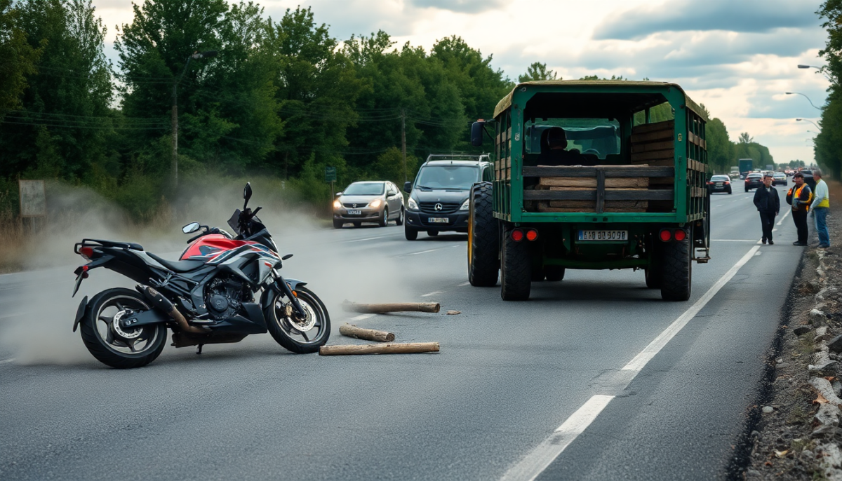Scontro tra moto e trattore provoca rallentamenti sulla 494