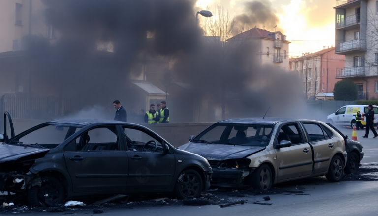 Cinque auto in fiamme: indagini in corso per scoprire l’origine dell’incendio