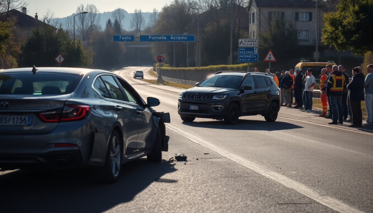 Grave incidente a Rozzano coinvolge famiglie in auto