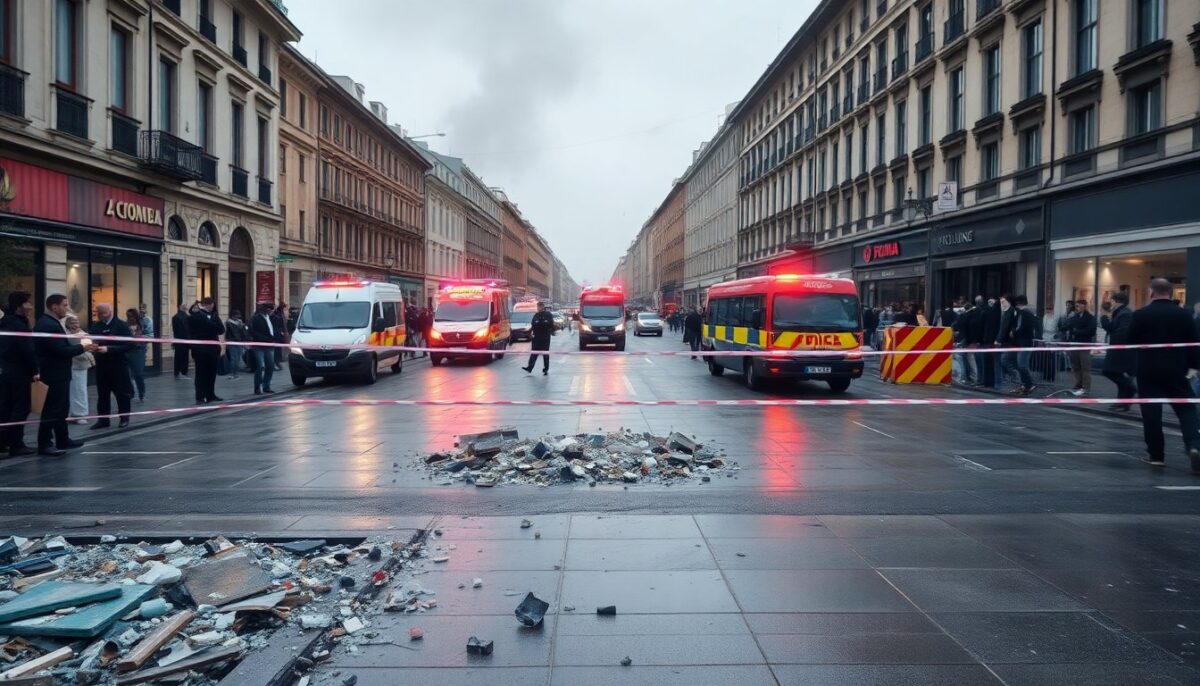 Esplosione in centro città: feriti e traffico interrotto