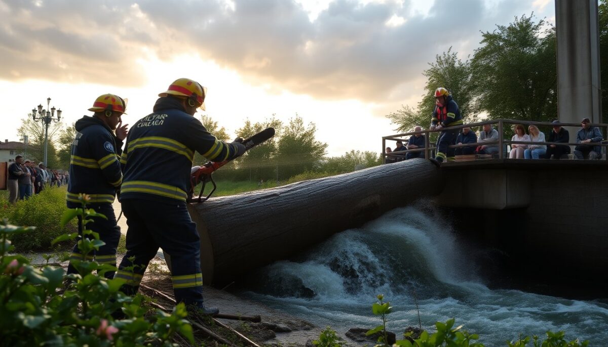 Intervento dei Vigili del Fuoco di Legnano: Rimozione di un Tronco dal Fiume Olona