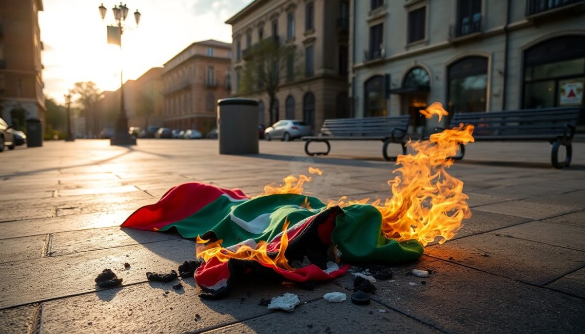 Vandalismo a Trezzano sul Naviglio: Distruzione della Bandiera Palestinese