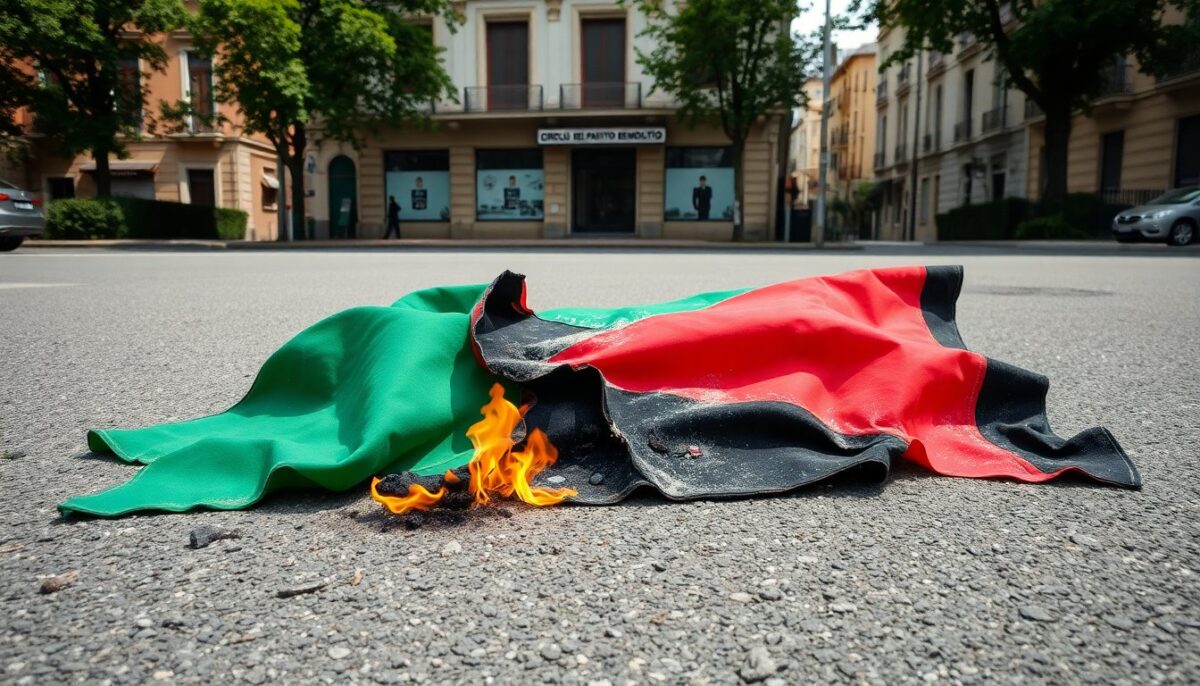Vandalismo sulla Bandiera Palestinese: L’Incidente di Trezzano sul Naviglio