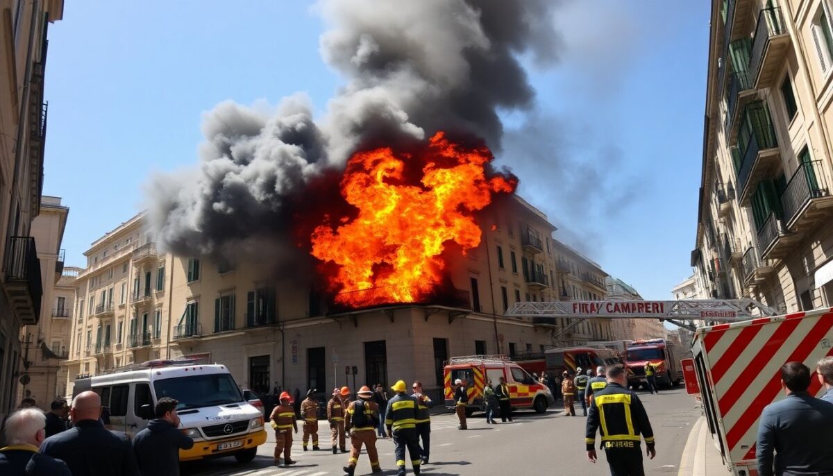 Incendio a Roma: evacuazione in corso per un edificio in fiamme