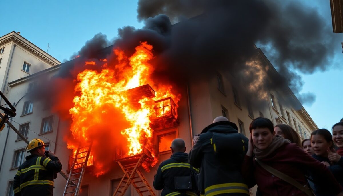 Incendio a Roma: un edificio in fiamme nel centro della capitale