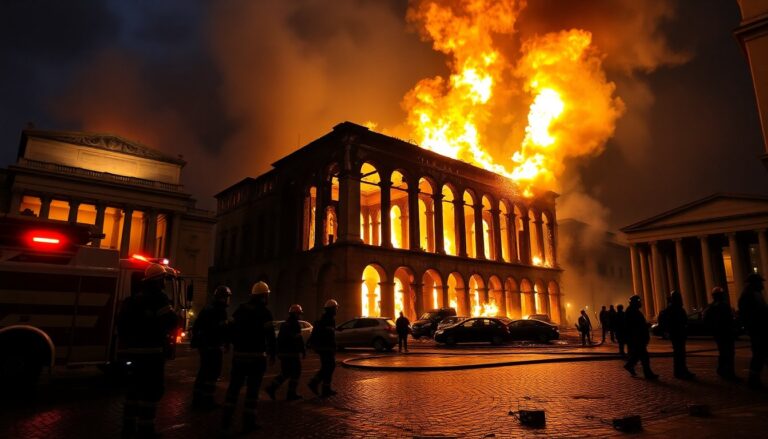 Incendio distrugge parte del centro storico di Roma