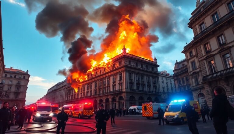 Incendio in centro città provoca feriti e evacuazioni
