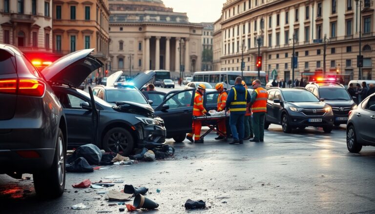 Incidente stradale mortale nel centro di Roma colpisce pedoni