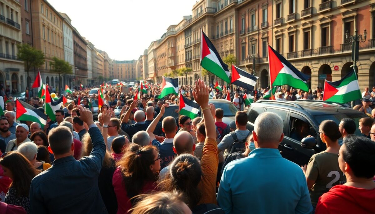 Manifestazioni in Italia per il sostegno alla causa palestinese