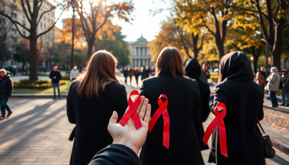 Il fiocco rosso come simbolo di supporto alle donne contro la violenza