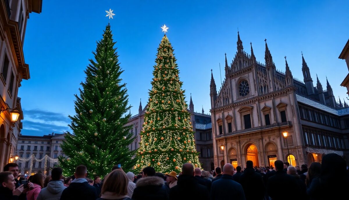 Inaugurazione dell’albero di Natale a Milano: un simbolo per i Giochi Olimpici 2026