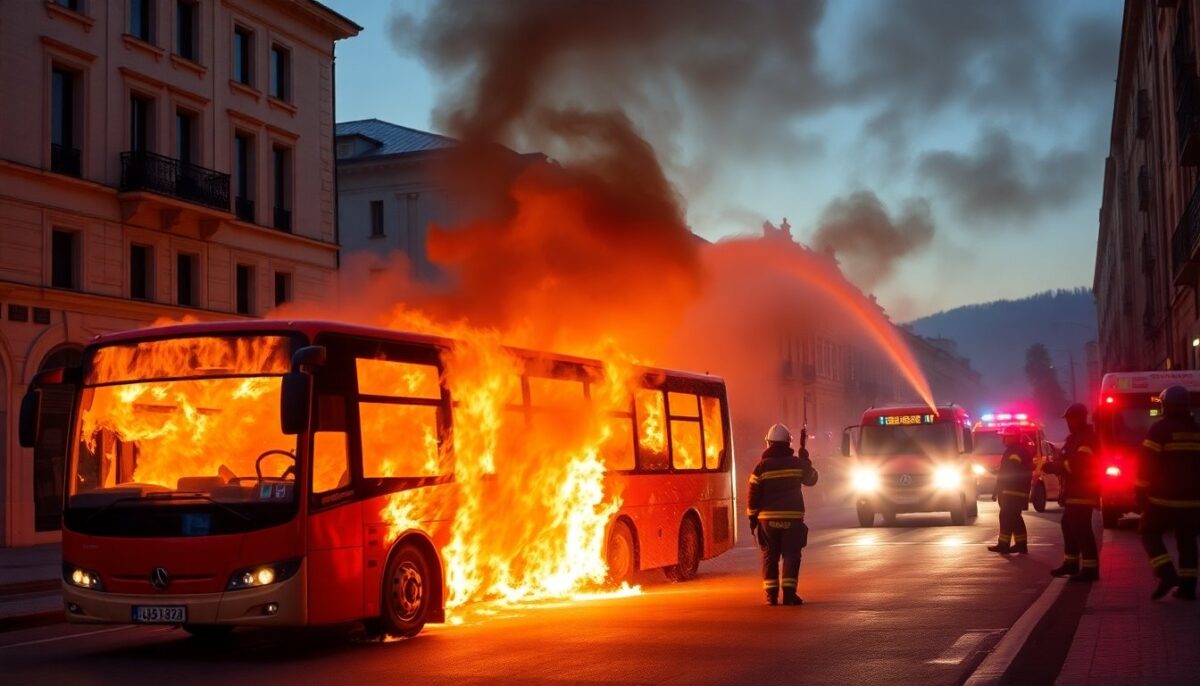 Incendio di un autobus a Sesto San Giovanni: intervento sicuro dei vigili del fuoco