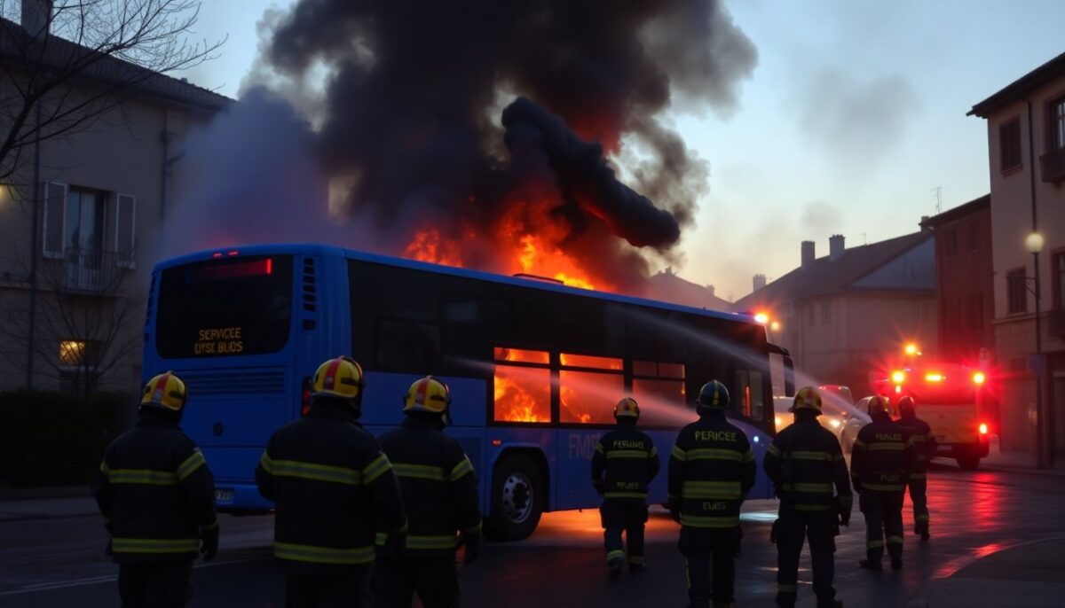 Incendio su un autobus a Sesto San Giovanni: Intervento tempestivo dei vigili del fuoco