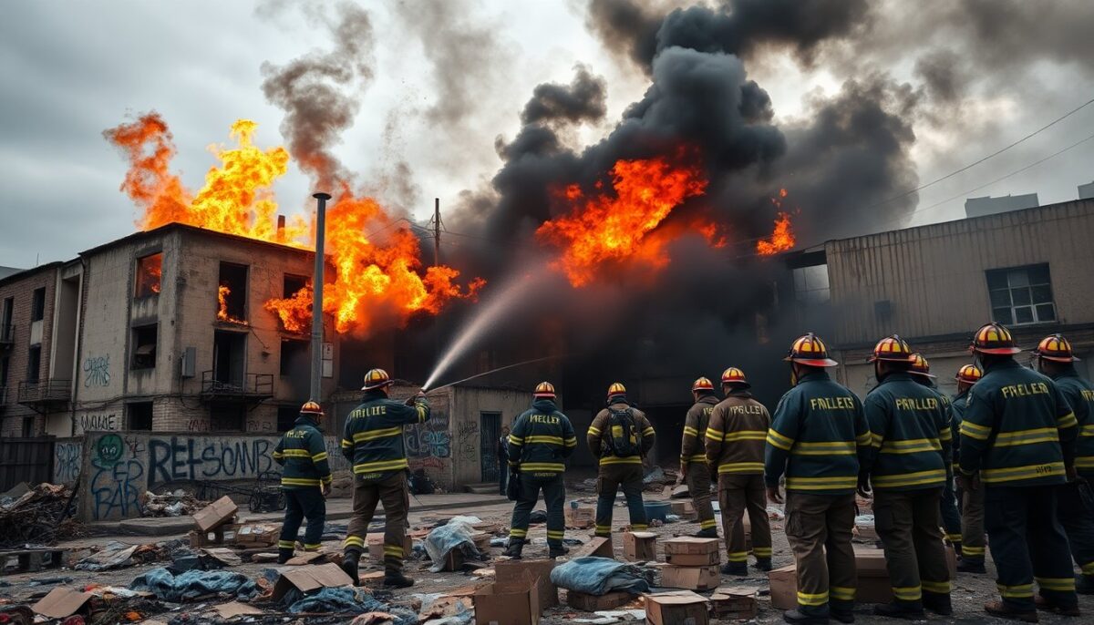 Fiamme in un stabile dismesso: salvataggio di quattro clochard