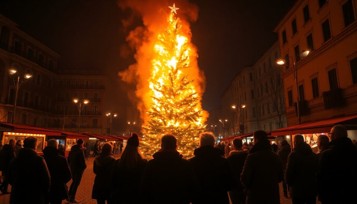 Incendio Doloso al Albero di Natale a Trezzano sul Naviglio: Cosa È Successo?