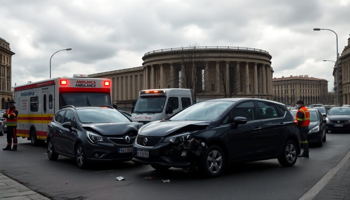 Incidente Stradale in Via Novara: Tre Veicoli Coinvolti e una Donna in Coma