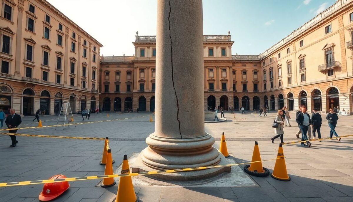 Piazza Ducale a Vigevano: Problemi di Crepe e Necessità di Interventi Urgenti