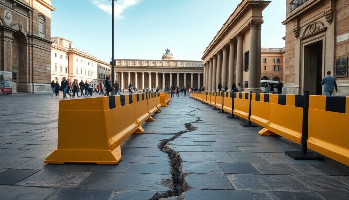 Valutazione della Crepa in Piazza Ducale: Misure di Sicurezza Urgenti da Attuare