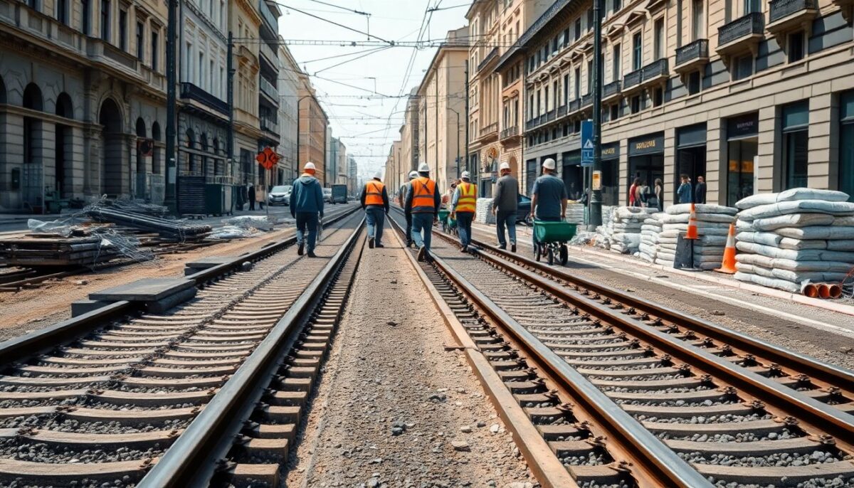 Cantieri in centro a Milano per il rifacimento dei binari e della sede stradale