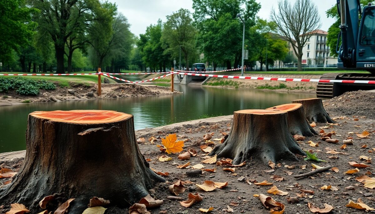 Controversia per l’abbattimento di alberi lungo il canale Olona a Parco Cascina Bianca