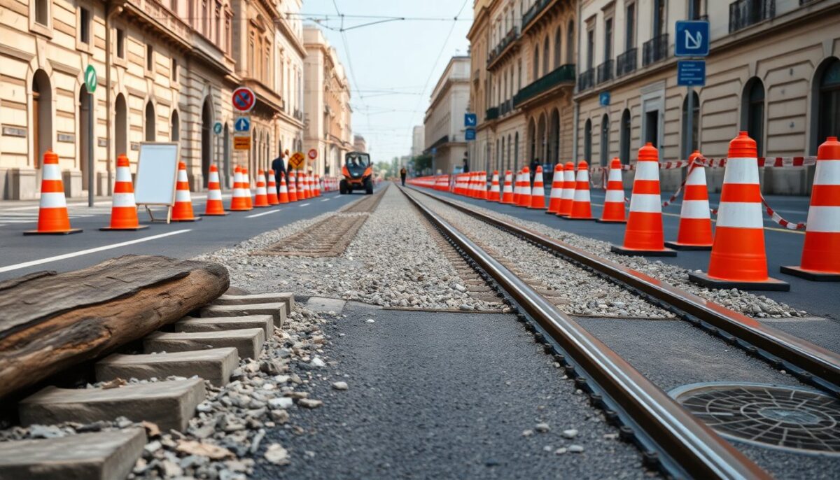 Riqualificazione tram a Milano: cantieri in via Bramante e in via Torino/Cesare Correnti