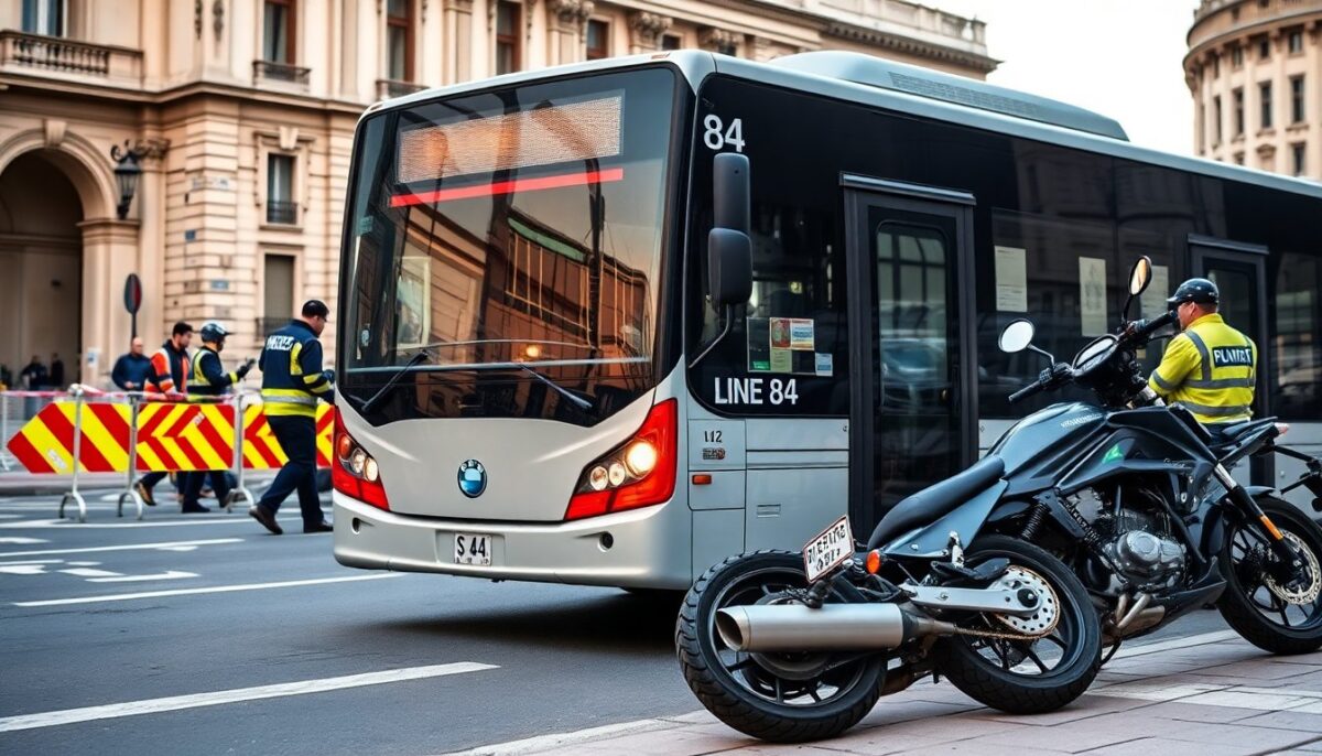 Incidente in centro a Milano: autobus della linea 84 coinvolto in uno scontro con una moto