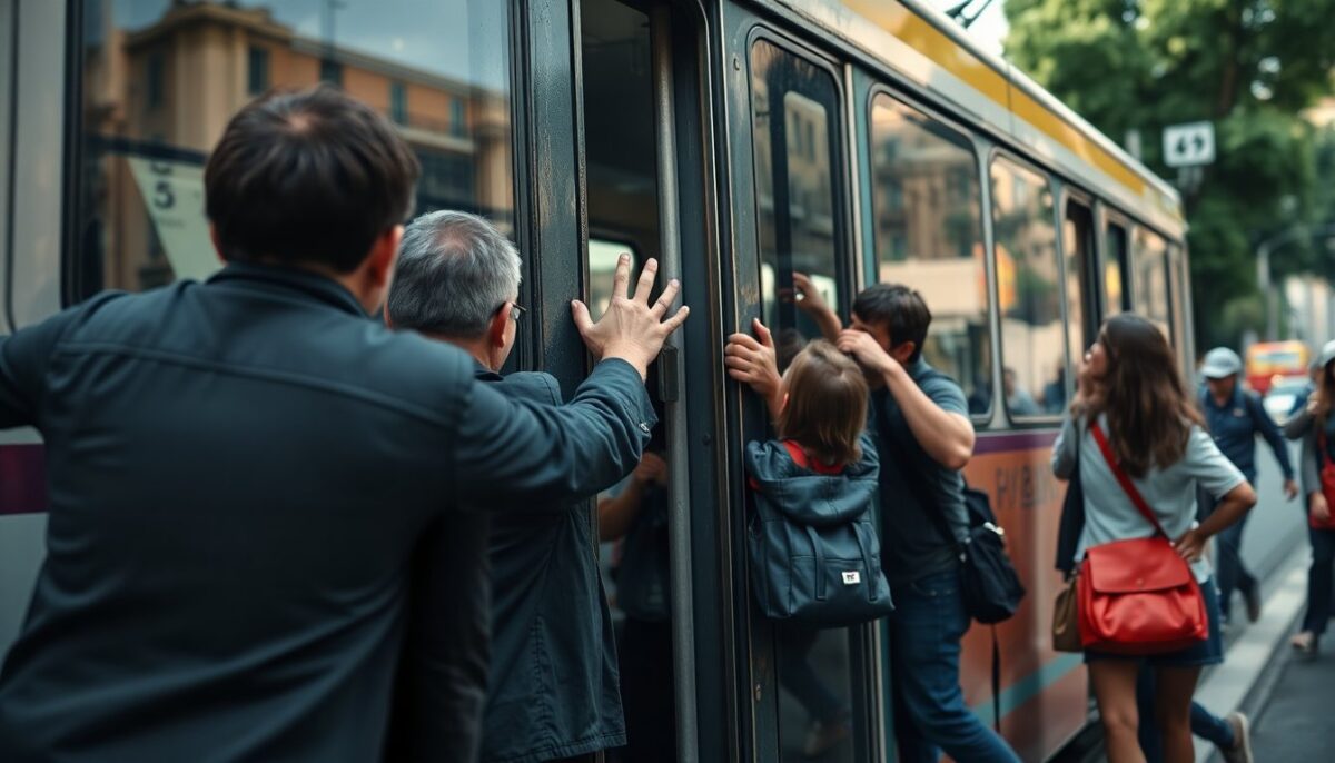 Incidente in via Mazzini: donna rimane incastrata nella porta del tram linea 16