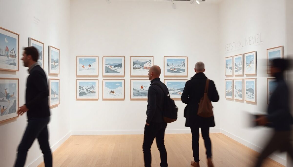 Mostra di illustrazioni sugli sport invernali a Milano