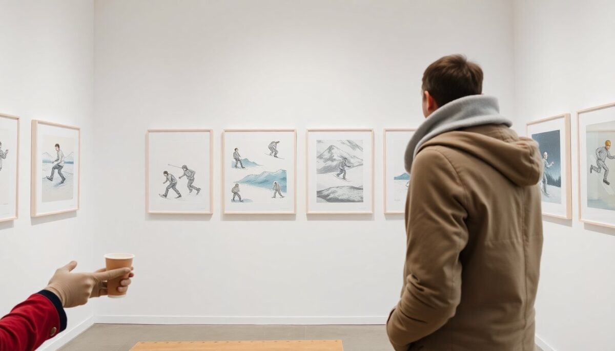 Mostra sugli sport invernali: illustrazione, movimento e gesto a Milano