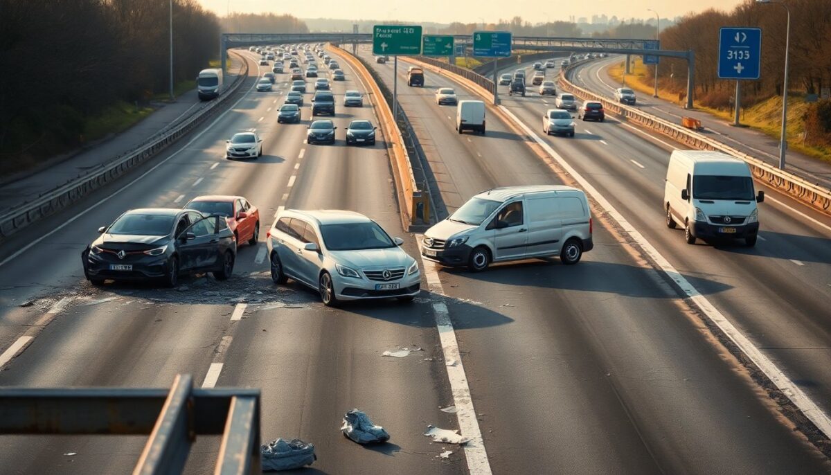 Scontro tra quattro auto e due furgoni sulla tangenziale Ovest a Rozzano