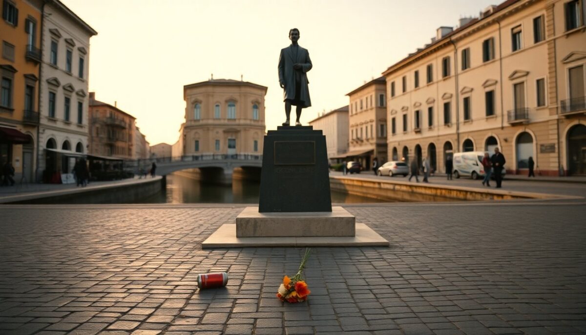 Atto vandalico al monumento di Giovanni Falcone a Trezzano sul Naviglio