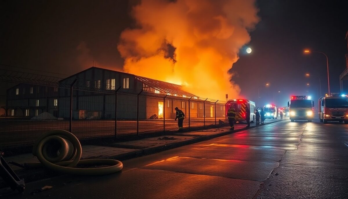 Incendio nell’area ex Mamoli a Lacchiarella: esplosione e intervento dei vigili del fuoco