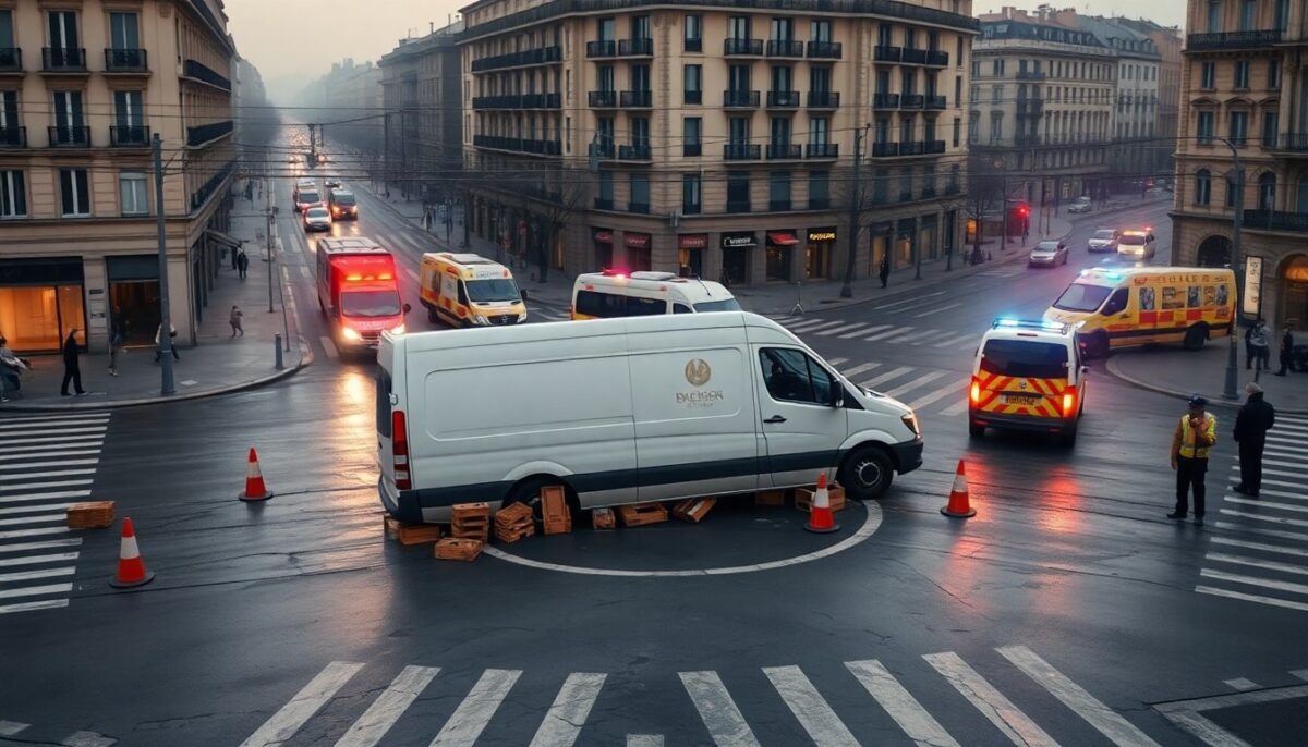 Incidente in viale Scarampo: furgone ribaltato e un ferito trasportato al San Carlo
