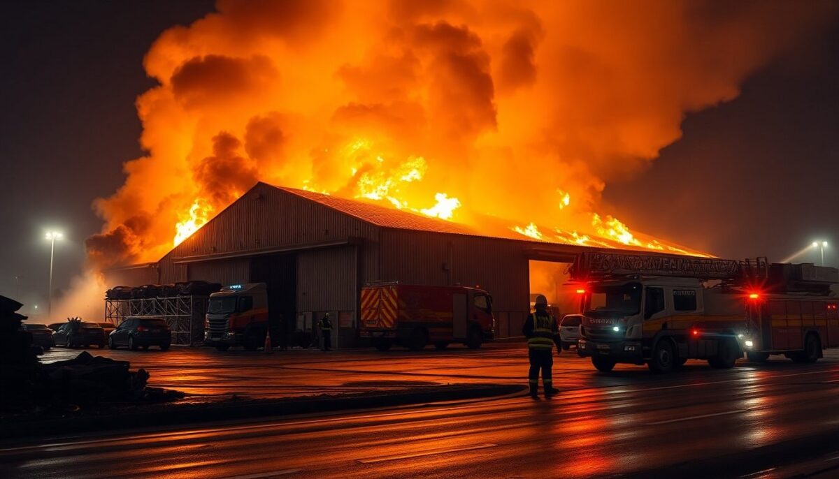 Maxi incendio a Settimo Milanese: rogo nel capannone dell’autodemolizione