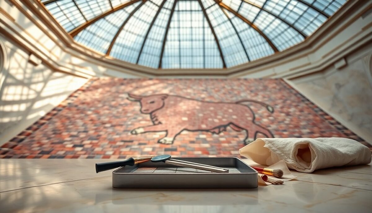 Restauro del toro della Galleria dopo l’usura causata dalle giravolte